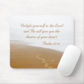 Tapis De Souris Psaume 37 Bible Verse et Sandy Ocean Beach (Avec souris)