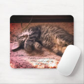 Tapis de souris Psaume 4:8 Kitty Cat (Avec souris)