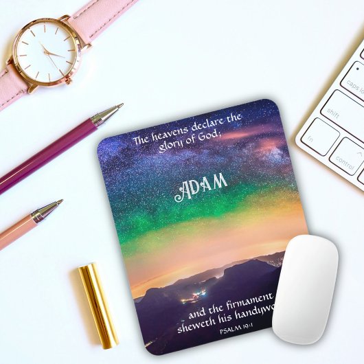 Tapis De Souris Psaume Ciel de Nuit 19:1 Verset Écriture