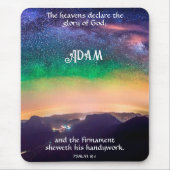 Tapis De Souris Psaume Ciel de Nuit 19:1 Verset Écriture (Devant)