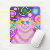 Tapis De Souris Psy-cat-delic Pink mousepad vertical (Avec souris)