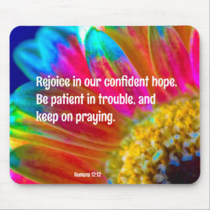 Tapis De Souris Psychédélique Daisy Romans 12:12 Mousepad