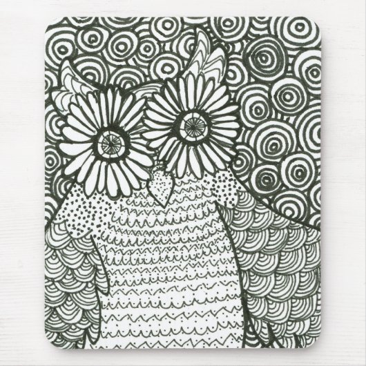 Tapis de souris psychédélique de hibou (Devant)