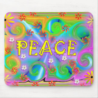 Tapis de souris psychédélique de paix