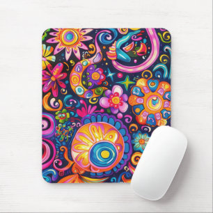 Tapis De Souris Psychedelique Hippy Hippie 60s 70s