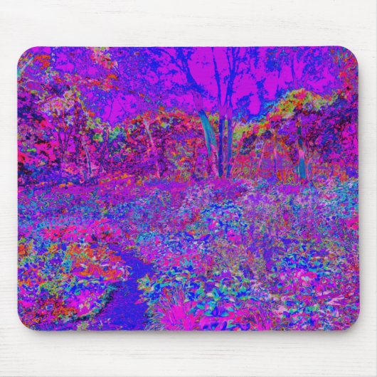 Tapis De Souris Psychédélique Impressionniste Paysage Violet (Devant)