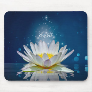 Tapis De Souris Psychologue Thérapeute Zen, Fleur de Lotus Blanche