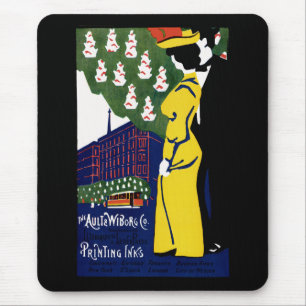 Tapis De Souris Publicité d'encre Art nouveau