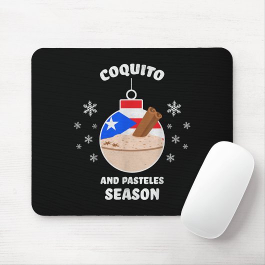 Tapis De Souris Puerto Rico Christmas Coquito And Pasteles Season (Avec souris)