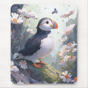 Tapis De Souris Puffin Bird Portrait Animal Peinture Faune Gratuit