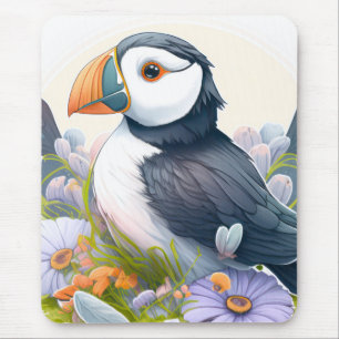 Tapis De Souris Puffin Bird Portrait Animal Peinture Faune Gratuit