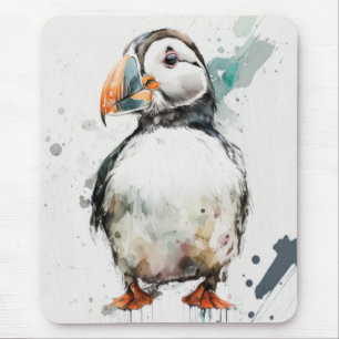 Tapis De Souris Puffin Bird Portrait Animal Peinture Faune Gratuit