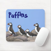 Tapis De Souris Puffins de l'Atlantique (Avec souris)