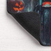 Tapis De Souris Pug à moto Halloween effrayant (Coin)