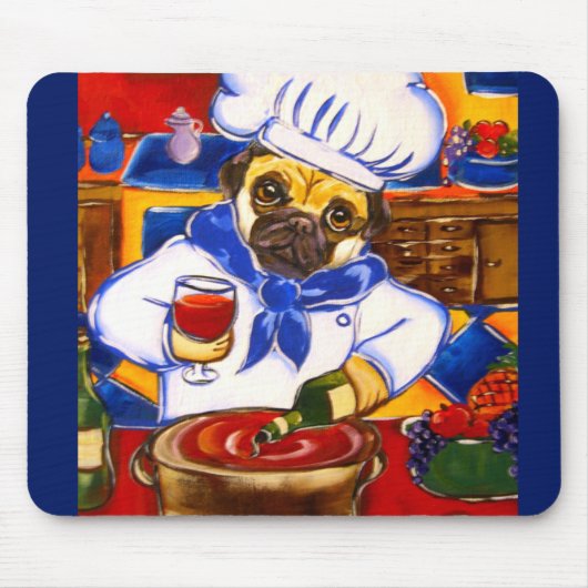 Tapis De Souris Pug Chef (Devant)