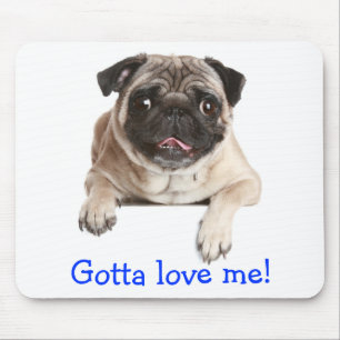Tapis de souris Pug Chien Mignon que j'adore