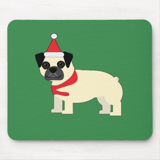 Tapis De Souris Pug de Noël (Devant)