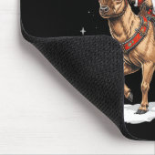 Tapis De Souris Pug Santa Riding Reindeer Christmas Holiday Puppy (Coin)