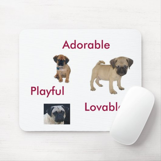 Tapis De Souris Puggle adorable, aimable, espiègle Mousepad (Avec souris)