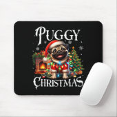 Tapis De Souris Puggy Christmas Pug Xmas Pug Santa Claus Pug (Avec souris)