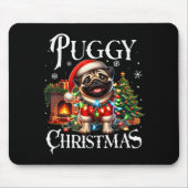 Tapis De Souris Puggy Christmas Pug Xmas Pug Santa Claus Pug (Devant)