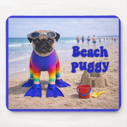 Tapis De Souris Puggy de la plage (Devant)