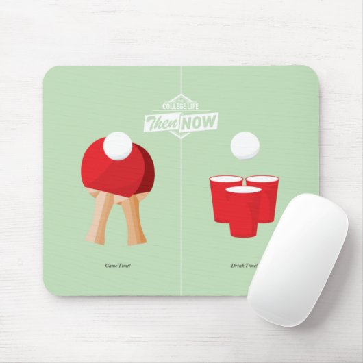 Tapis De Souris Puis et maintenant : Ping-pong (Avec souris)