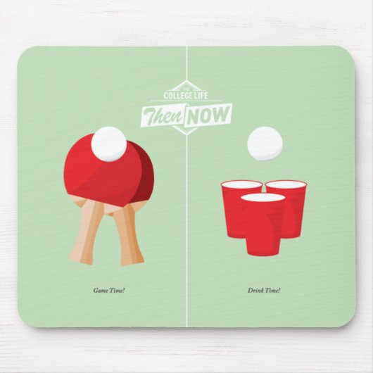 Tapis De Souris Puis et maintenant : Ping-pong (Devant)