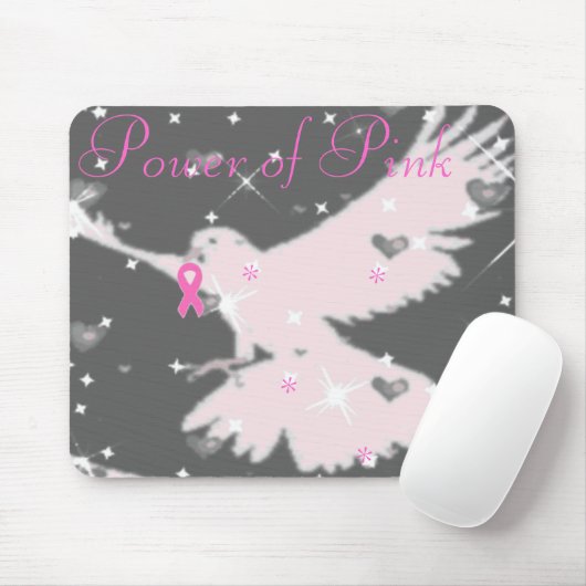Tapis De Souris Puissance du ruban rose Mousepad (Avec souris)