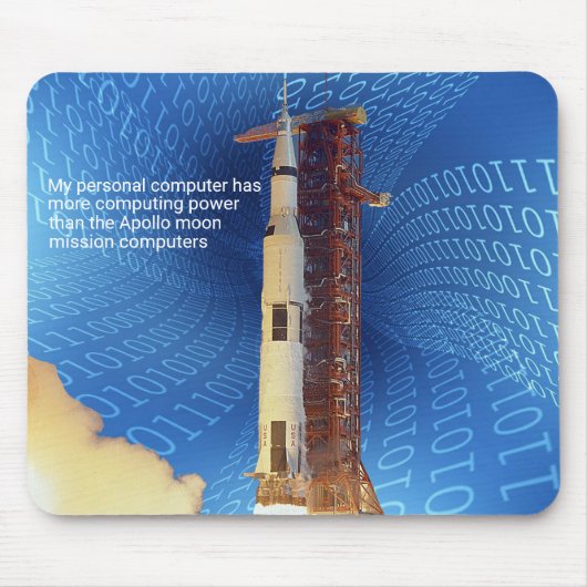 Tapis De Souris Puissance informatique Apollo 11 (Devant)