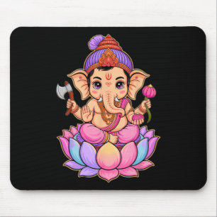 Tapis De Souris Puja hindou Ganesha Dieu éléphant Inde Méditation