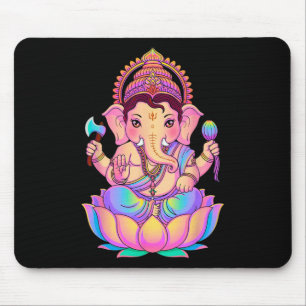 Tapis De Souris Puja hindou Ganesha Dieu éléphant Inde Méditation 