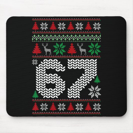 Tapis De Souris Pull Noël Laid 67 Six Sept 6 7 Mème Drôle (Devant)