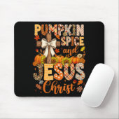 Tapis De Souris Pumpkin Sce And Jesus Christ Funny Fall Christian (Avec souris)