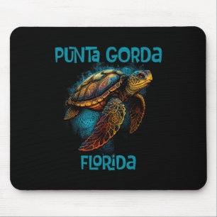Tapis De Souris Punta Gorda Floride Fl Rétro Vintage Plage Mer Tor