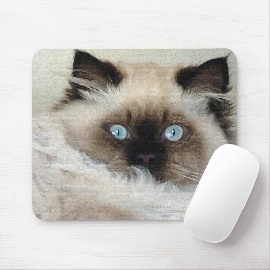 Tapis De Souris Purebred Birman Fluffy Cat Mousepad (Avec souris)