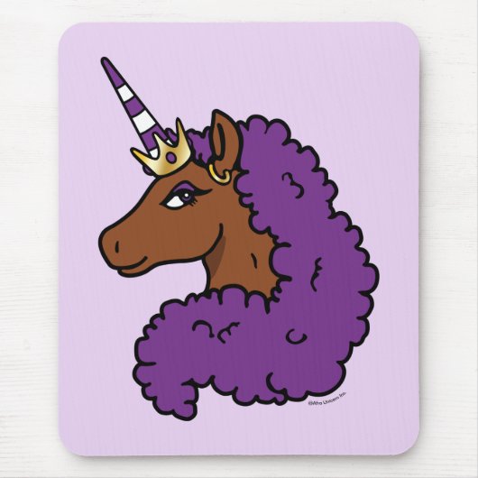 Tapis De Souris Purple Afro Unicorn (Devant)