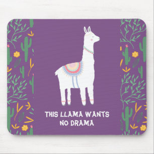 Tapis De Souris Purple Cette Llama Ne Veut Pas De Drame
