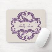 Tapis De Souris Purple Chic Damask Mousepad (Avec souris)