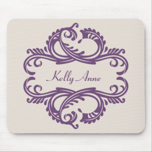 Tapis De Souris Purple Chic Damask Mousepad