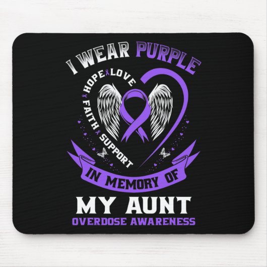 Tapis De Souris Purple En Mémoire De Ma Tante Drogue Overdose Acad (Devant)