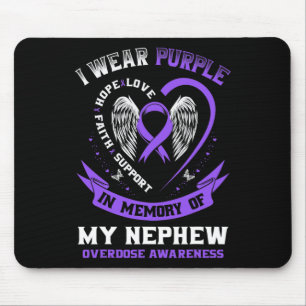 Tapis De Souris Purple En Mémoire De Mon Adjudant De Drogue Nephew