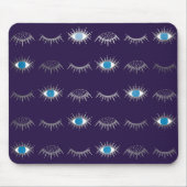 Tapis De Souris Purple et Silver Blue Evil Lashes Oeil Nazar Mati (Devant)