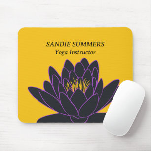 Tapis De Souris Purple Lotus Yoga Wellness Instructeur Méditation