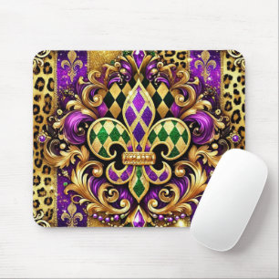 TAPIS DE SOURIS PURPLE OR VERT MARDI GRAS FLEUR DE LIS
