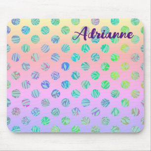 Tapis De Souris Purple Polka Motif Nom Boho Pad Souris