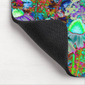 Tapis De Souris Purple psychédélique et fleurs de jardin vert citr (Coin)