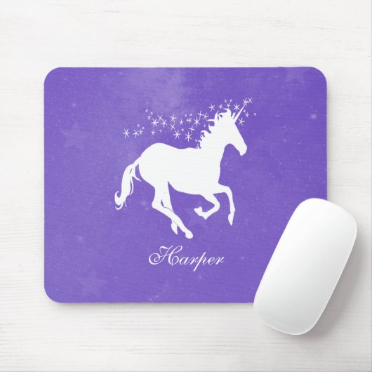 Tapis De Souris Purple Unicorne Personnalisé Pad Souris (Avec souris)