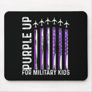 Tapis De Souris Purple Up For Military Kids Usa Drapeau Militaire