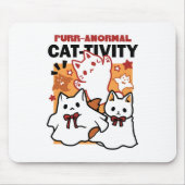 Tapis De Souris Purr-anormal Cat Cat mignonne Halloween Conception (Devant)